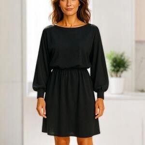 Trina Turk Womens Europa Dress NEW $348 Long Sleeve Crew Neck Glitter Sz X-Small